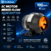 Inline Duct Fan, 4'', HVAC, 100-240V