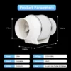 Inline Duct Fan, 45w, 2600rpm, Abs, Plastic - view 4
