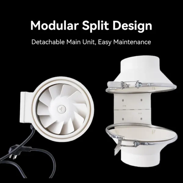 Inline Duct Fan, 45w, 2600rpm, Abs, Plastic - view 5