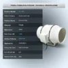 Inline Duct Fan, 54W, Axial - view 5