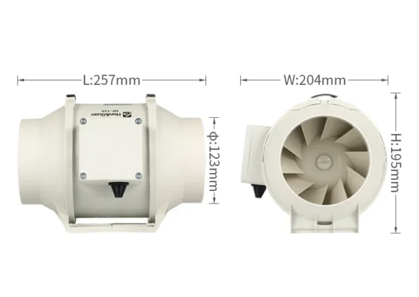 Inline Duct Fan, 5inch, HF-125P - view 6
