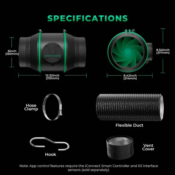 Inline Duct Fan, 6-Inch, ABS - view 6