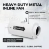 Inline Duct Fan, 6Inch, 283CFM, 583Pa - view 2