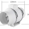 Inline Duct Fan, 70w, 110V-240V, Stainless, Steel - view 4