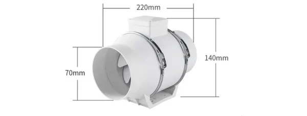 Inline Duct Fan, 70w, 110V-240V, Stainless, Steel - view 4