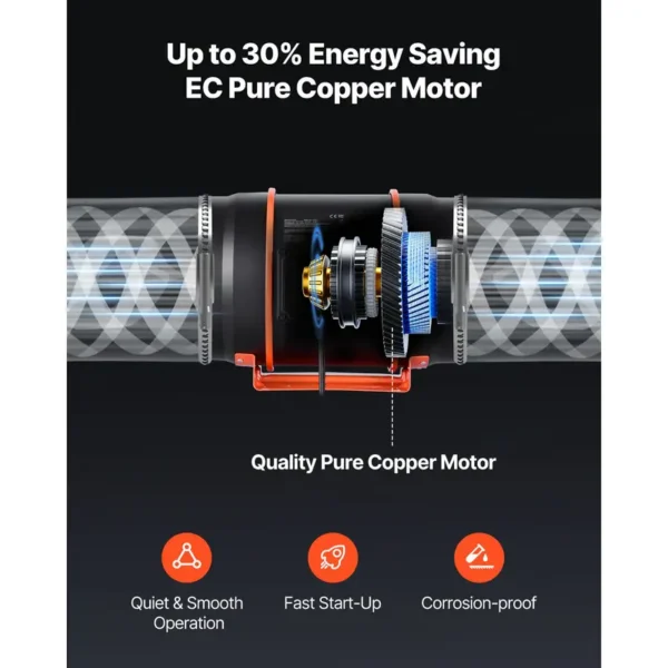 Inline Duct Fan, 8-Inch, 807, CFM, PWM - view 6