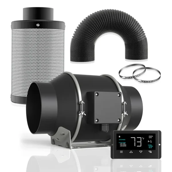 Inline Duct Fan, 8'', Plastic, 230V