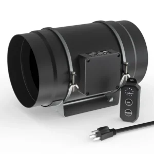 Inline Duct Fan, 831, CFM, 10-Speed, PWM