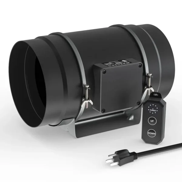 Inline Duct Fan, 831, CFM, 10-Speed, PWM
