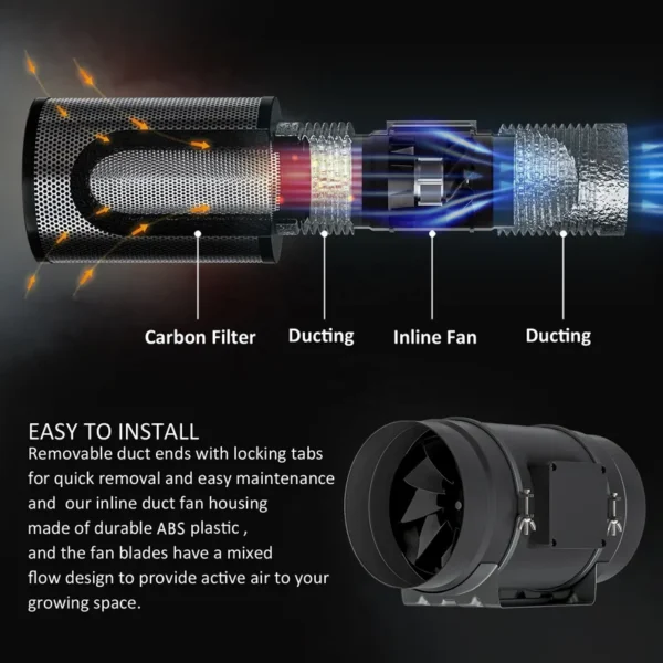 Inline Duct Fan, 831, CFM, 10-Speed, PWM - view 2