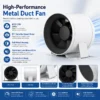 Inline Duct Fan, 870, CFM, HVAC - view 3