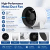 Inline Duct Fan, 870, CFM, HVAC - view 5