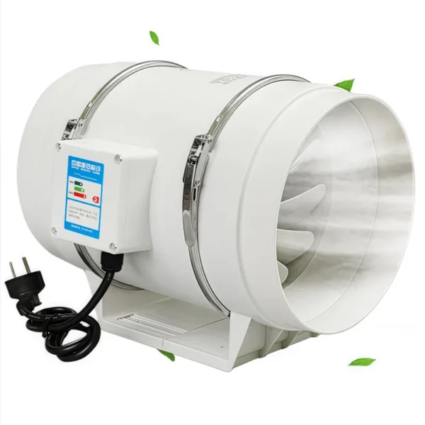Inline Duct Fan, 8inch, Electric, Plastic
