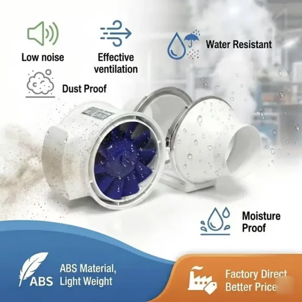 Inline Duct Fan, ABS, Axial - view 5