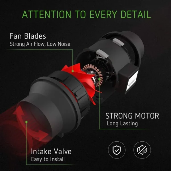 Inline Duct Fan, Centrifugal, 110/220V - view 5