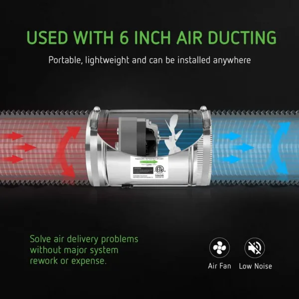 Inline Duct Fan, FENGDA, ETL, 280, CFM - view 5