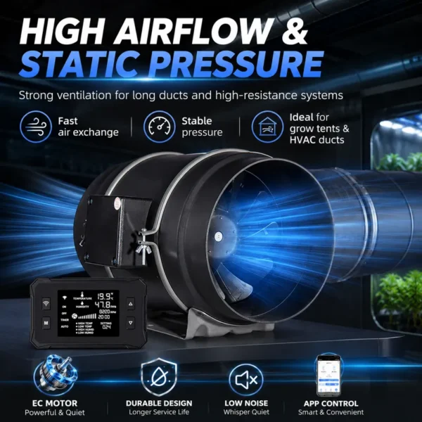 Inline Duct Fan, HVAC, 110-240V, Electric - view 5