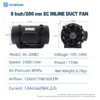 Inline Duct Fan, HVAC, 220 V, Corded Electric - view 4