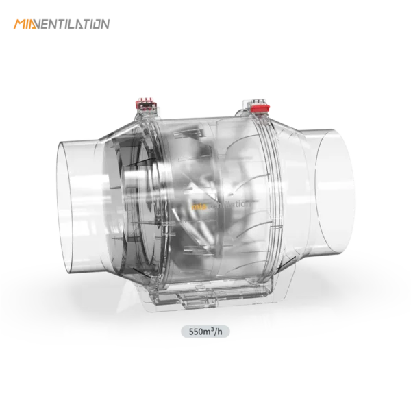 Inline Duct Fan, HVAC, 550m3, ABS Plastic - view 3