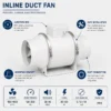 Inline Duct Fan, HVAC, ABS Plastic - view 6