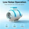 Inline Duct Fan, Plastic, 35-50dB