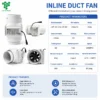 Inline Duct Fan, Portable, Plastic, 110mm, 12V - view 4