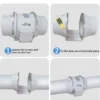 Inline Duct Fan, SAA, Centrifugal, 220V, Plastic - view 6