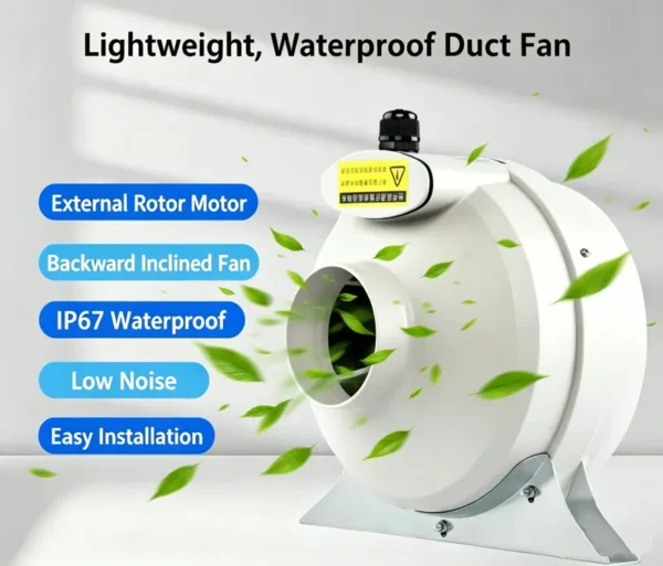 Inline Duct Fan, Steel, 220V - view 2