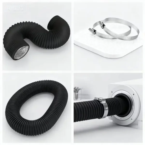 Inline Duct Fans, Aluminum, Aluminum Foil, 100mm - view 2