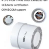 Inline Duct Ventilation Fan, 5Inch, ABS, Plastic