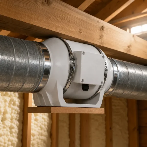 Inline Duct Ventilation Fan, ABS, Plastic, HVAC - view 4