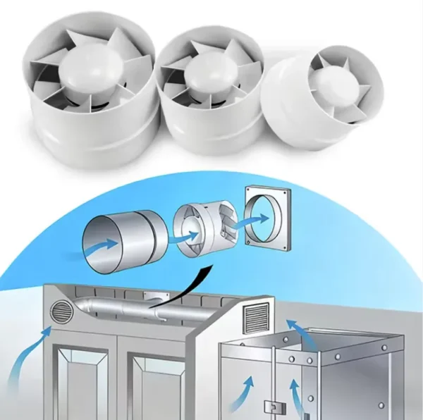 Inline Exhaust Fan, Plastic, moldatech01 - view 5