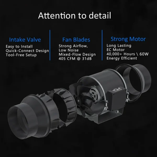 Inline Fan, 405, CFM, IP44, Waterproof - view 4
