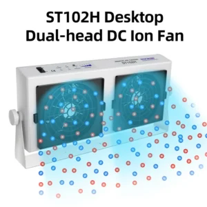 Ionizer Air Esd Fan, DC24V, 7500V, 1.4-3.2m/min, 62dB