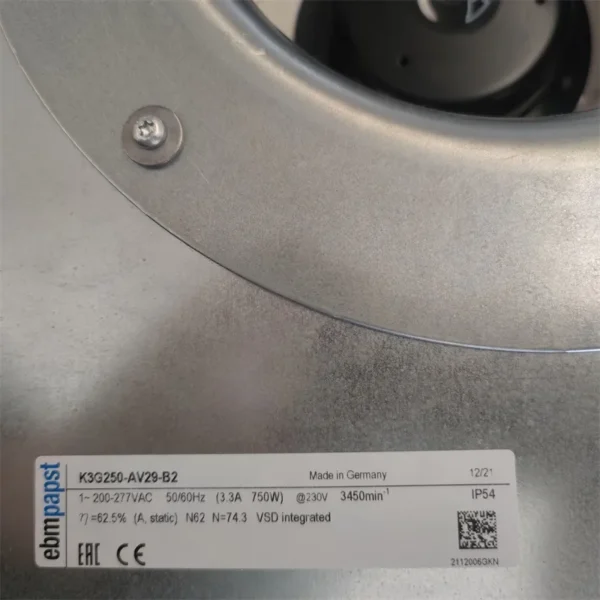 Ip54 Ball Bearing, K3G250-AV29-B2, 250mm, 230VAC, 50/60HZ - view 5