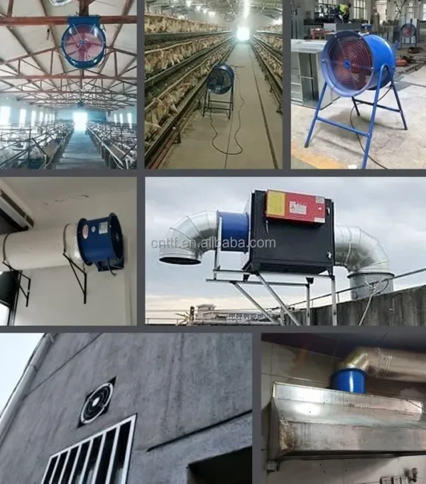 Iron Axial Duct Fan, Cast, 1200W, 105M3/H, Wall - view 6