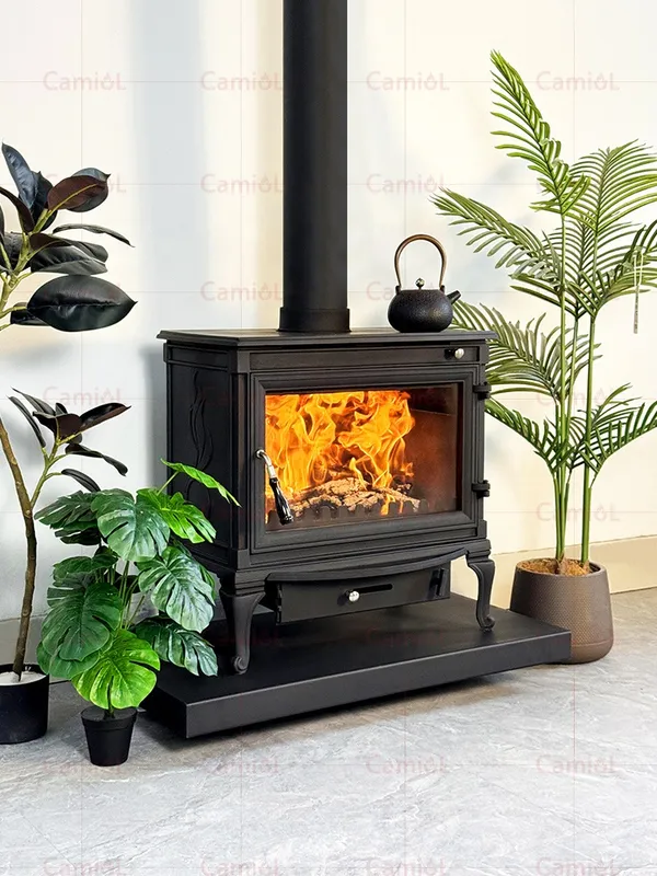 Iron Wood Burning Fireplace, Cast, Portable - view 2