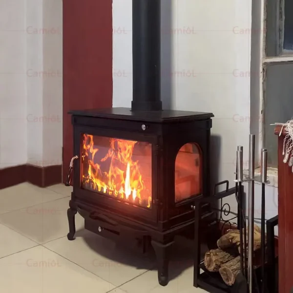 Iron Wood Burning Fireplace, Cast, Portable - view 4