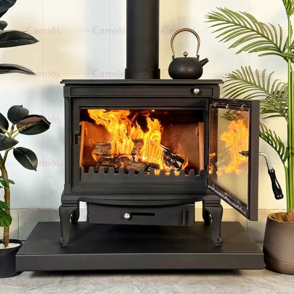 Iron Wood Burning Fireplace, Cast, Portable - view 5