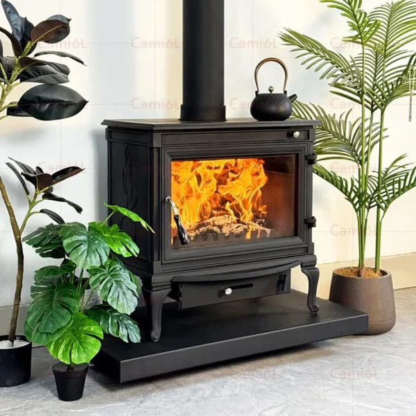 Iron Wood Burning Fireplace, Cast, Portable - view 6