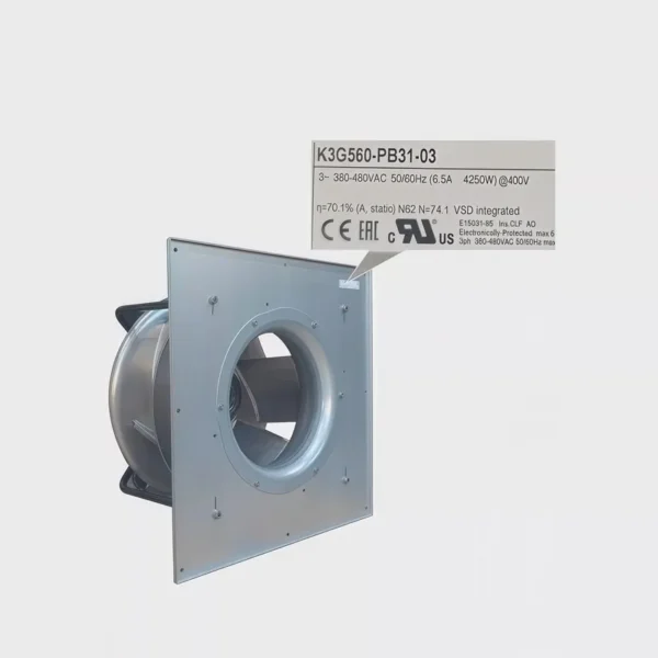 K3g560-pb31-03 Centrifugal Cooling Fan, 800mm, 380/480V, 4400W - view 2