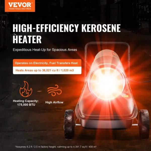 Kerosene Forced Air Heater, 175000, Portable - view 3