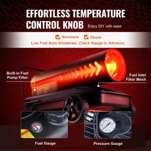 Kerosene Forced Air Heater, 175000, Portable - view 5
