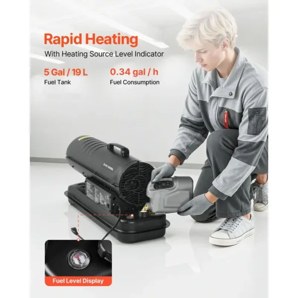 Kerosene Heater, 45000, BTU, Portable - view 4