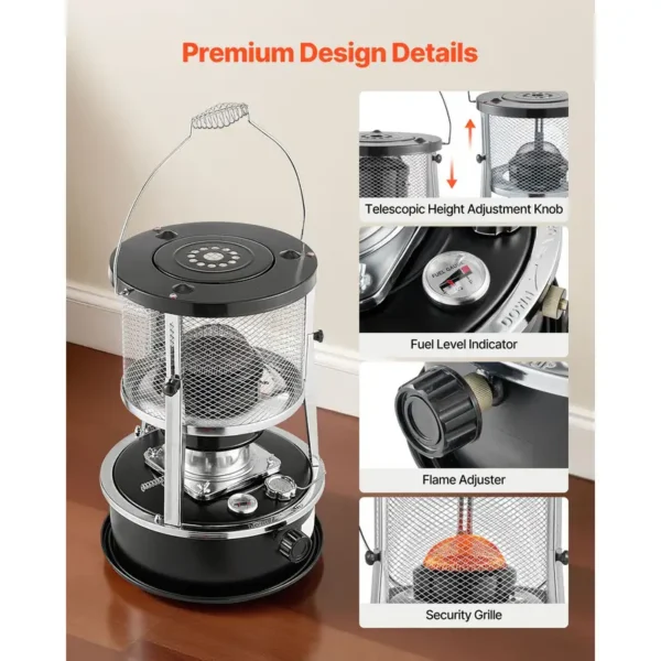 Kerosene Heater, 9000, BTU, Portable, 2-in-1 - view 6