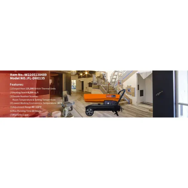 Kerosene Heater, DHE220, Portable, 215000BTU - view 5