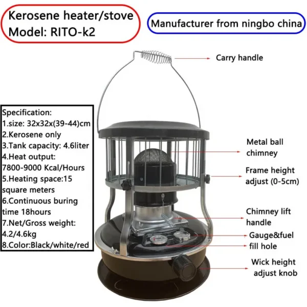 Kerosene Heater, Metal, RITO-K2 - view 2