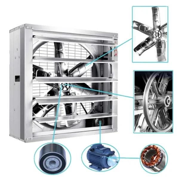 Large Exhaust Ventilation Fan, Solar, 220V - view 2