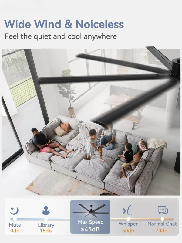 Large Industrial Fan, Aluminum, Ceiling - view 2