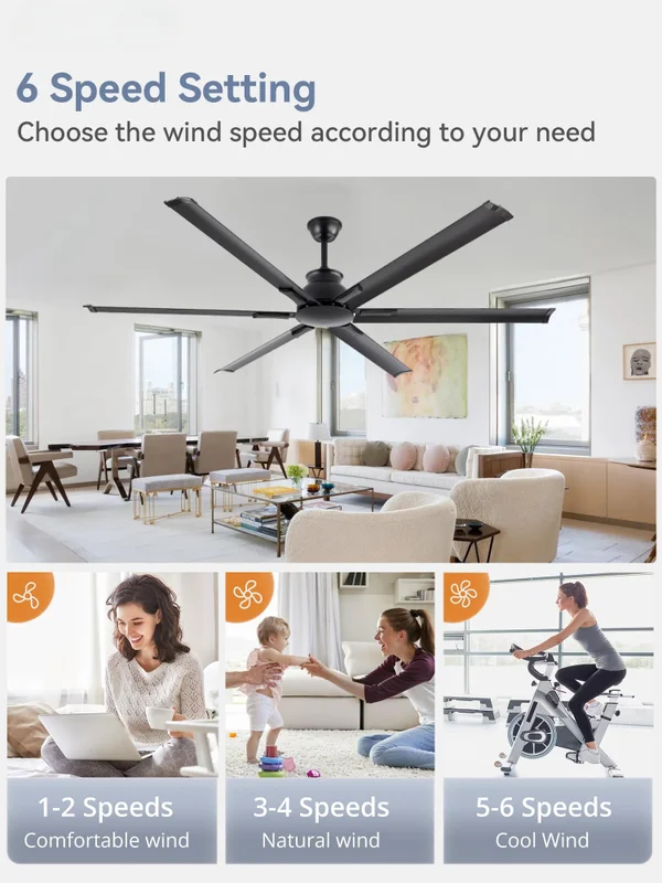Large Industrial Fan, Aluminum, Ceiling - view 4